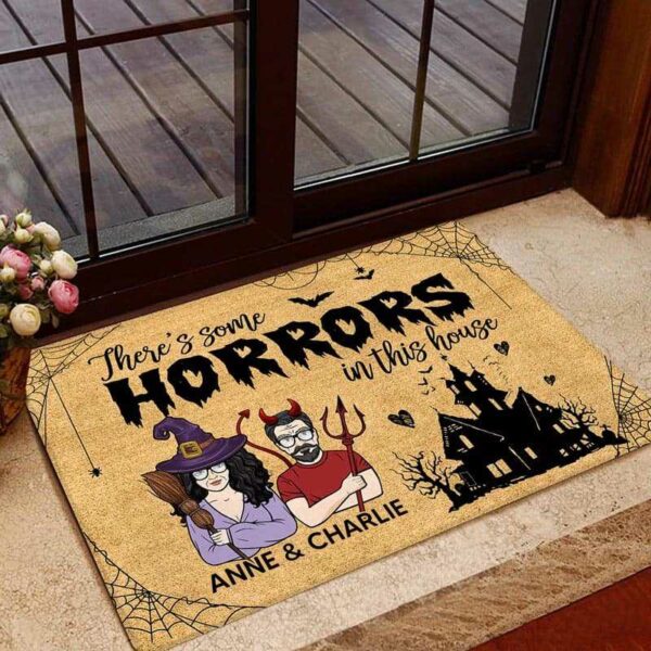 Doormat There‘s Some Horrors In This House Personalized Doormat 16x24