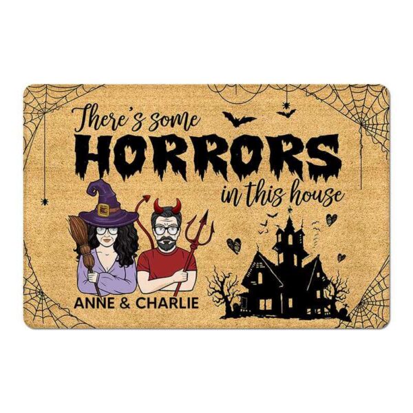 Doormat There‘s Some Horrors In This House Personalized Doormat