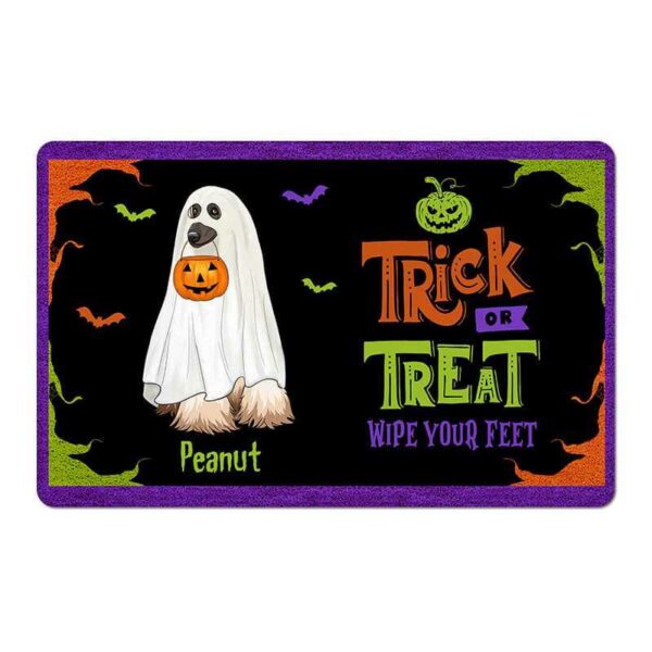 Doormat Trick Or Treat Wipe Your Feet Dog Halloween Personalized Doormat