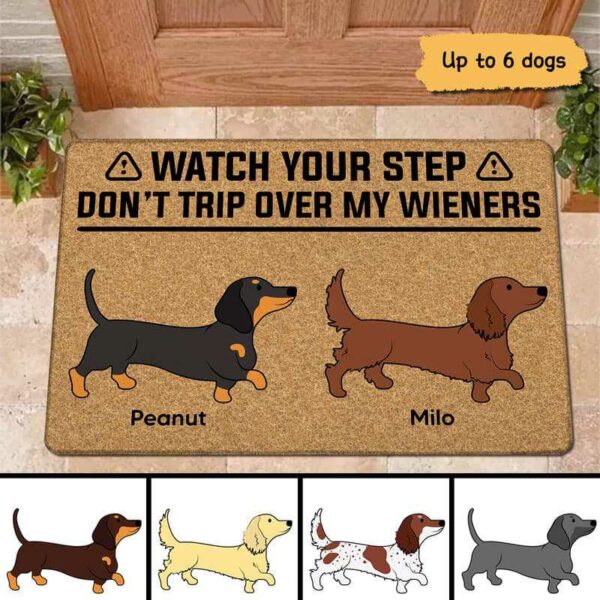 Doormat Trip Over My Wiener Dog Personalized Doormat 18x30
