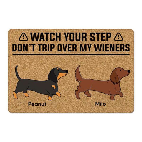 Doormat Trip Over My Wiener Dog Personalized Doormat