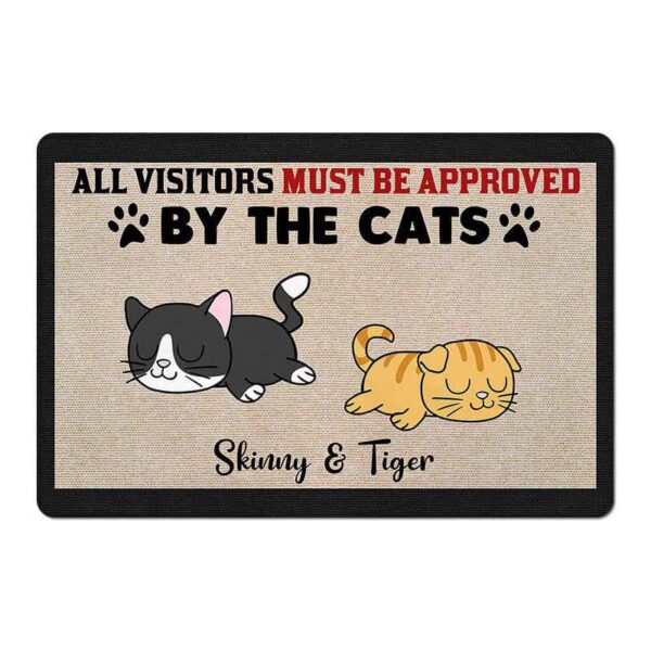 Doormat Visitors Must Be Approved By Sleeping Cats Personalized Doormat