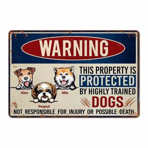 Doormat Warning This Property Protected By Dogs Personalized Doormat
