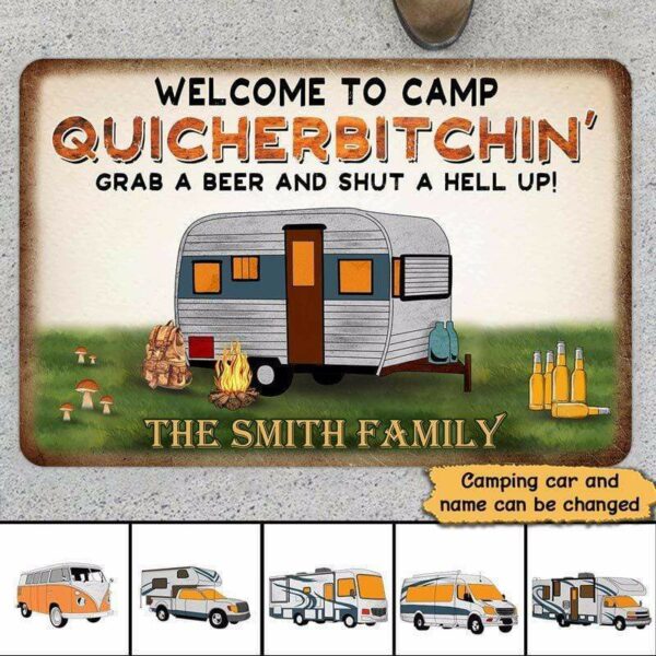Doormat Welcome To Camp Quicherbitchin Personalized Doormat 18x30