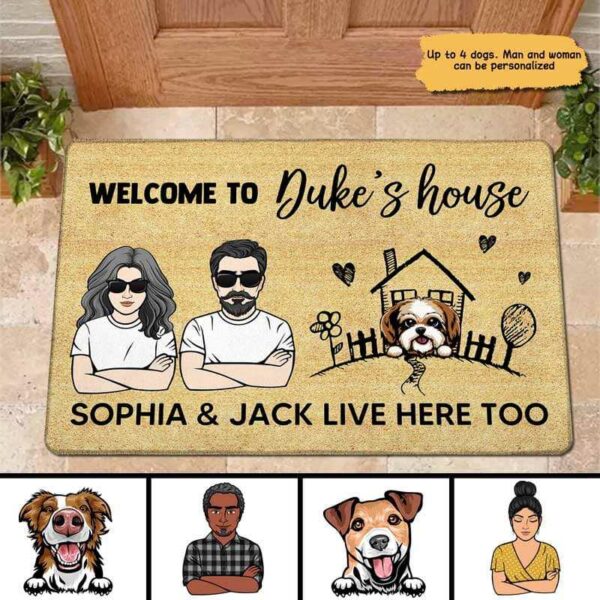 Doormat Welcome To Dog‘s House Personalized Doormat 16x24