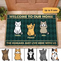 Doormat Welcome To Our Home Cat Personalized Doormat 18x30