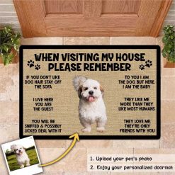 Doormat When Visiting Dog Cat House Photo Personalized Doormat 16x24