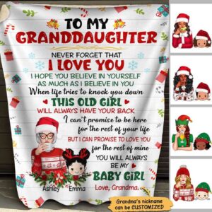 Fleece Blanket Beautiful Grandma To My Grandkid Christmas Personalized Fleece Blanket 30" x 40"