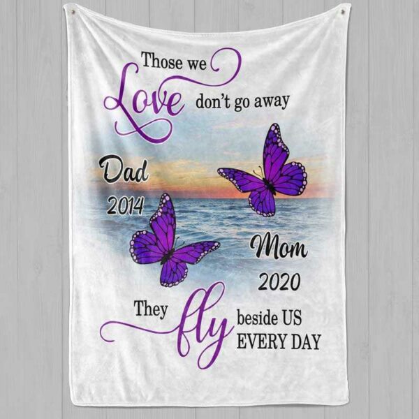 Fleece Blanket Butterflies Dont Fly Away Memorial Personalized Fleece Blanket