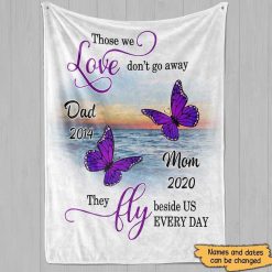 Fleece Blanket Butterflies Dont Fly Away Memorial Personalized Fleece Blanket 60