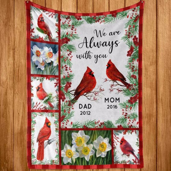 Fleece Blanket Cardinals Always With You Holly Branch Personalized Fleece Blanket