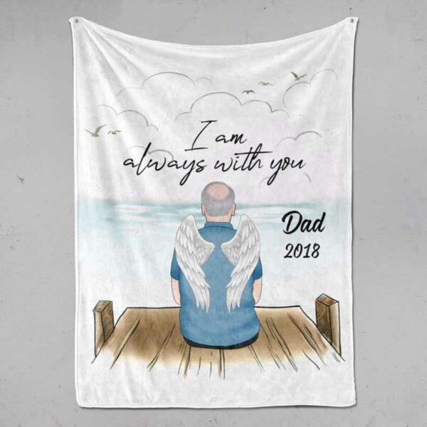 Fleece Blanket Dad Always With You Memorial Personalized Fleece Blanket