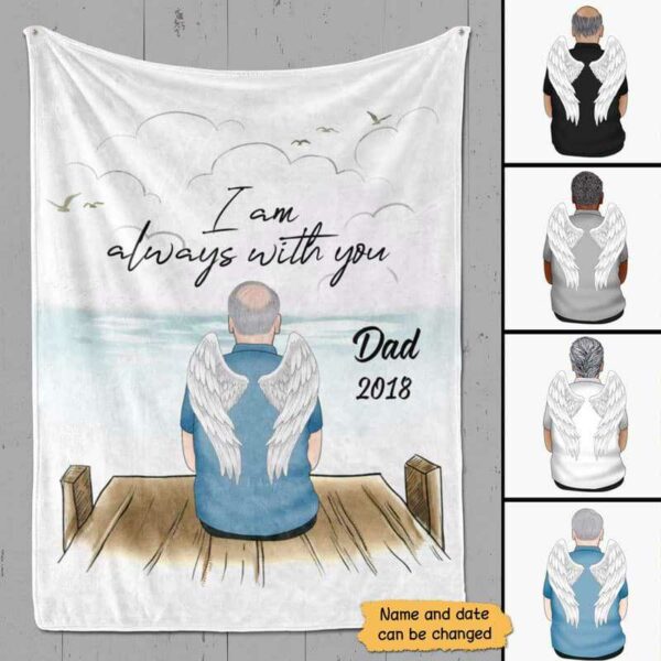 Fleece Blanket Dad Always With You Memorial Personalized Fleece Blanket 60" x 80" - BEST SELLER