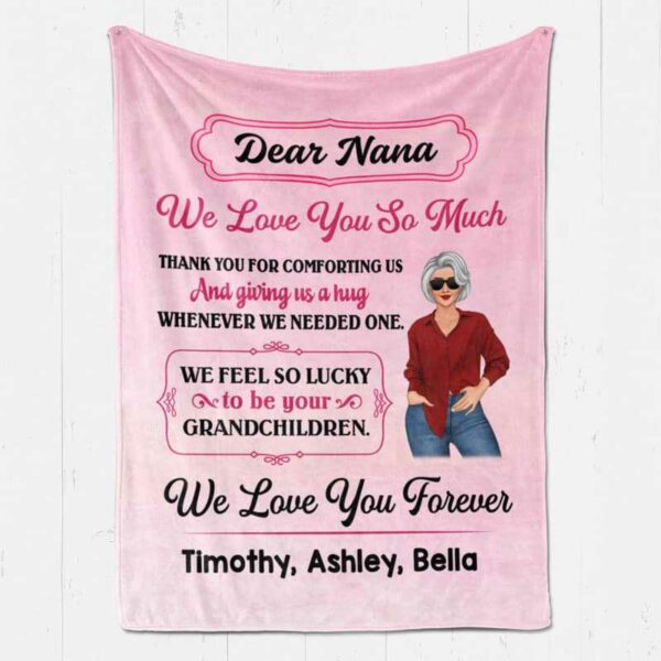 Fleece Blanket Dear Grandma We Love You Personalized Fleece Blanket