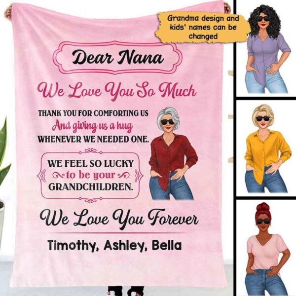 Fleece Blanket Dear Grandma We Love You Personalized Fleece Blanket 30" x 40"