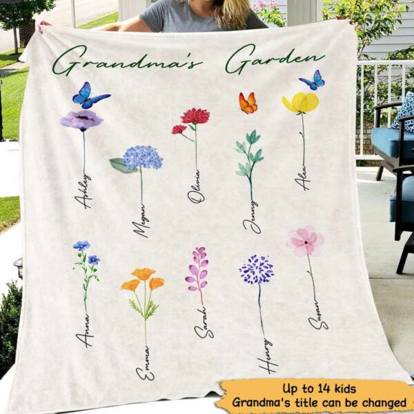 Fleece Blanket Family Watercolor Flowers Personalized Fleece Blanket 60" x 80" - BEST SELLER
