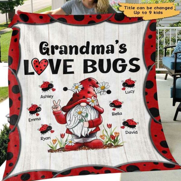 Fleece Blanket Grandma‘s Love Bugs Personalized Fleece Blanket 30" x 40"