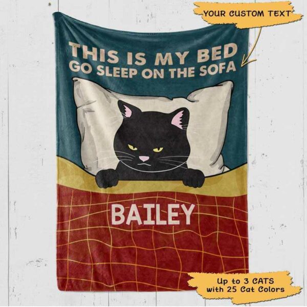Fleece Blanket Grumpy Cat This Is Our Bed Personalized Fleece Blanket 60" x 80" - BEST SELLER