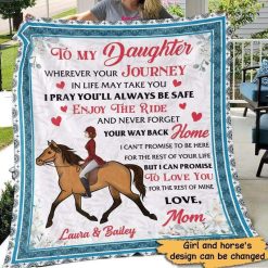 Fleece Blanket Horse Riding To My Daughter From Mom Personalized Fleece Blanket 60