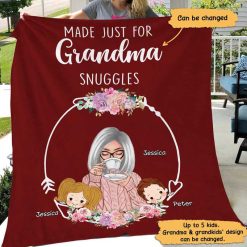 Fleece Blanket Made Just For Grandma Snuggles Personalized Blanket 30