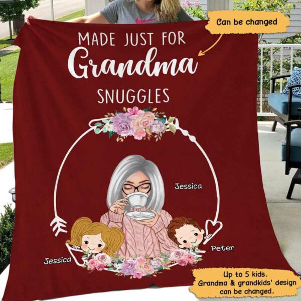 Fleece Blanket Made Just For Grandma Snuggles Personalized Blanket 30" x 40"