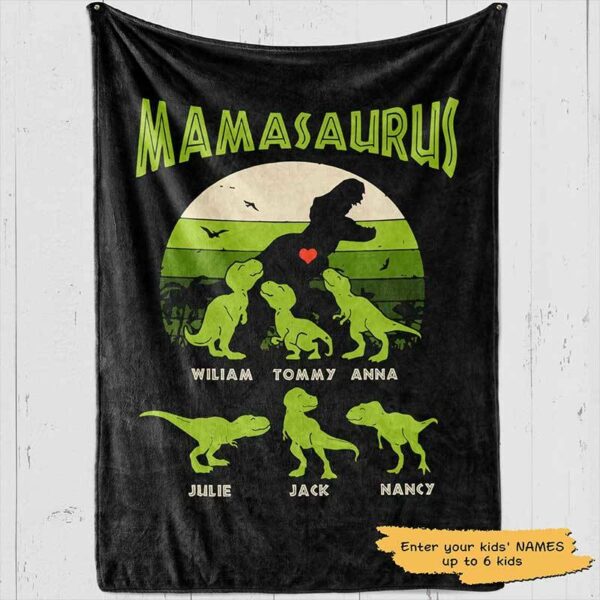 Fleece Blanket Mamasaurus Personalized Fleece Blanket 60" x 80" - BEST SELLER