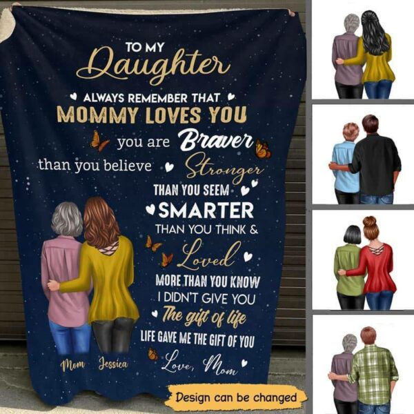 Fleece Blanket Mommy Loves You Daughter Son Personalized Fleece Blanket 30" x 40"