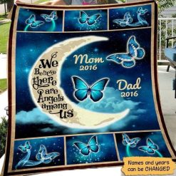 Fleece Blanket Moon And Butterflies Memorial Personalized Fleece Blanket 60