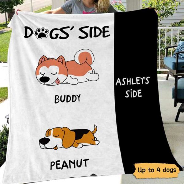 Fleece Blanket My Side My Dogs‘ Side Personalized Fleece Blanket 60" x 80" - BEST SELLER