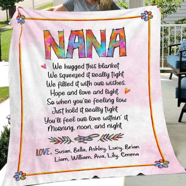 Fleece Blanket Nana We Hugged This Blanket Grandma Personalized Fleece Blanket 30" x 40"