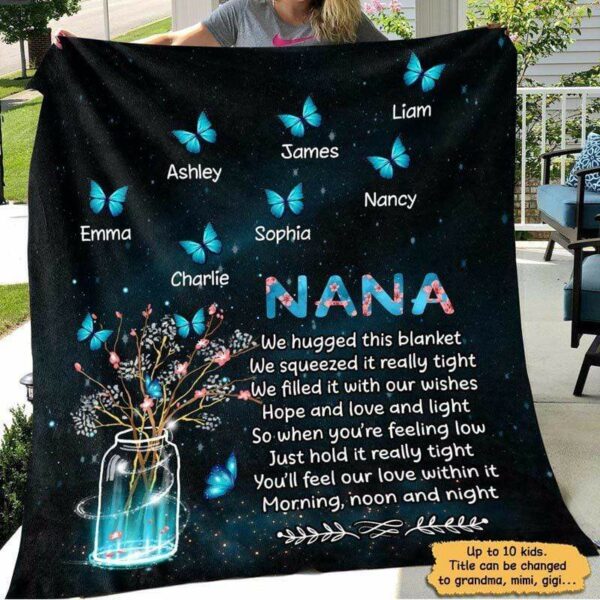 Fleece Blanket Nana We Hugged This Personalized Fleece Blanket 30" x 40"