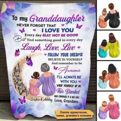 Fleece Blanket Purple Flower Grandma And Granddaughter On Moon Personalized Fleece Blanket 30