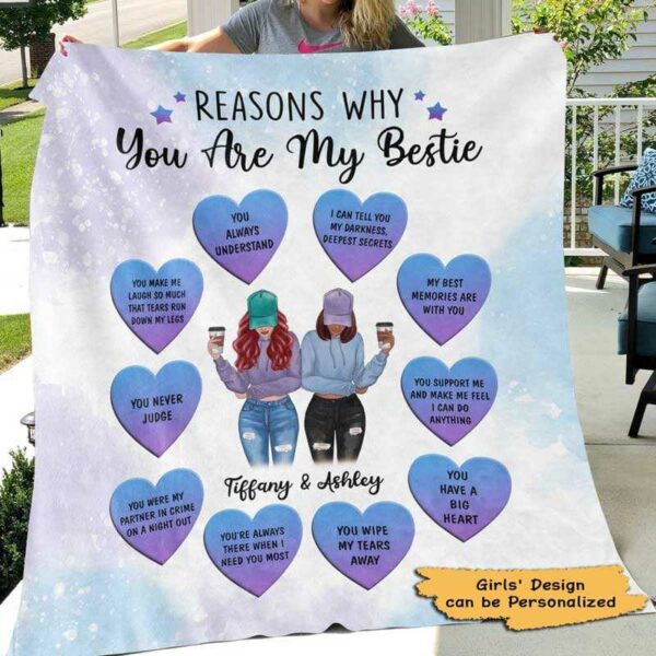 Fleece Blanket Reasons Why You Are My Bestie Personalized Fleece Blanket 60" x 80" - BEST SELLER