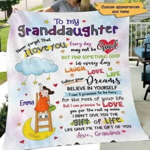 Fleece Blanket Stick Grandkids To My Granddaughter Grandson Personalized Fleece Blanket 30" x 40"
