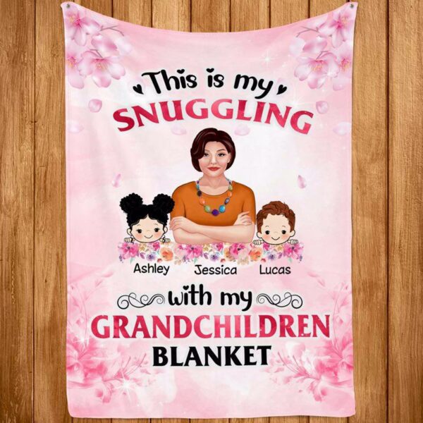 Fleece Blanket This Is My Snuggling With Grandchildren Grandma Personalized Fleece Blanket