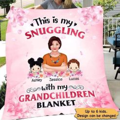 Fleece Blanket This Is My Snuggling With Grandchildren Grandma Personalized Fleece Blanket 30