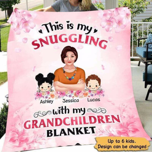 Fleece Blanket This Is My Snuggling With Grandchildren Grandma Personalized Fleece Blanket 30" x 40"