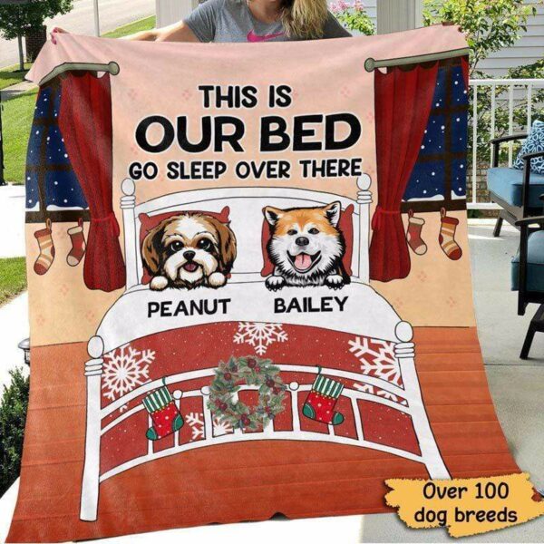 Fleece Blanket This Is Our Bed Dogs Personalized Fleece Blanket 60" x 80" - BEST SELLER