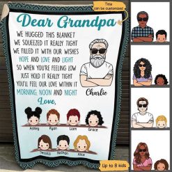 Fleece Blanket To Dad Mom Grandma Grandpa From Kids Personalized Fleece Blanket 30