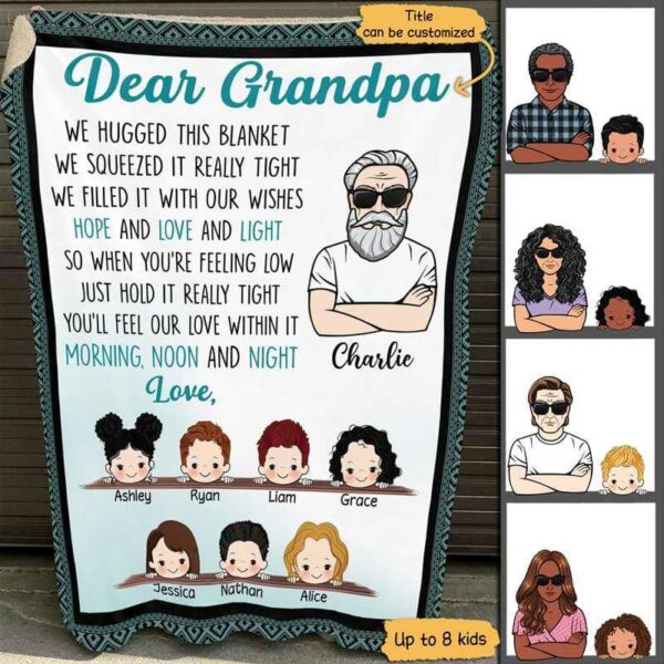 Fleece Blanket To Dad Mom Grandma Grandpa From Kids Personalized Fleece Blanket 30" x 40"