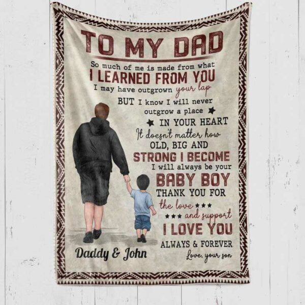 Fleece Blanket To My Dad From Little Son Daughter Personalized Fleece Blanket