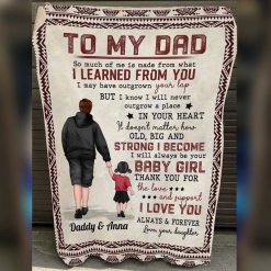 Fleece Blanket To My Dad From Little Son Daughter Personalized Fleece Blanket 60