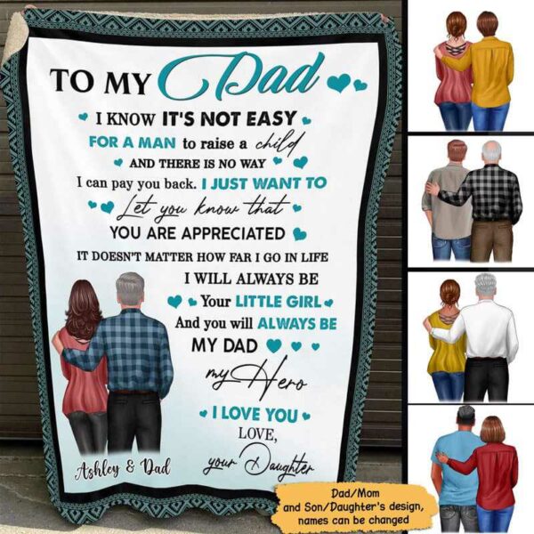 Fleece Blanket To My Dad Mom From Daughter Son Personalized Fleece Blanket 30" x 40"