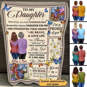 Fleece Blanket To My Daughter From Mom Butterflies Personalized Fleece Blanket 30" x 40"