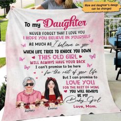 Fleece Blanket To My Daughter Front View Personalized Fleece Blanket 30
