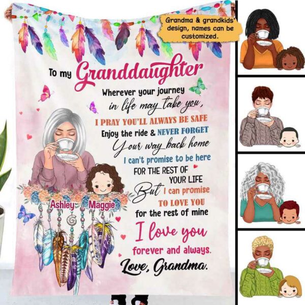 Fleece Blanket To My Granddaughter Grandson I Love You Personalized Fleece Blanket 30" x 40"