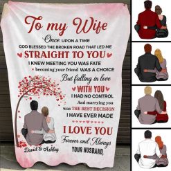 Fleece Blanket To My Wife Couple Valentine Tree Personalized Fleece Blanket 60