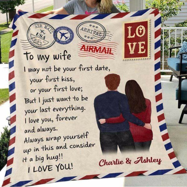 Fleece Blanket To My Wife Husband Letter Personalized Fleece Blanket