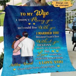 Fleece Blanket To My Wife Husband Starry Night Personalized Fleece Blanket 30