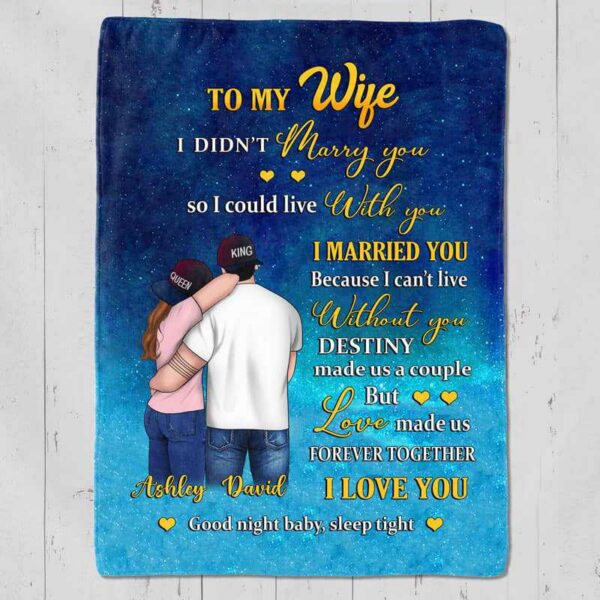 Fleece Blanket To My Wife Husband Starry Night Personalized Fleece Blanket